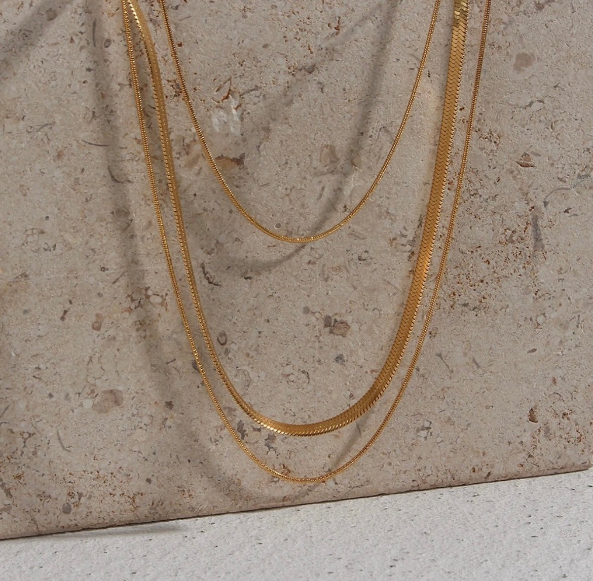 Golden Flow Herringbone Chain