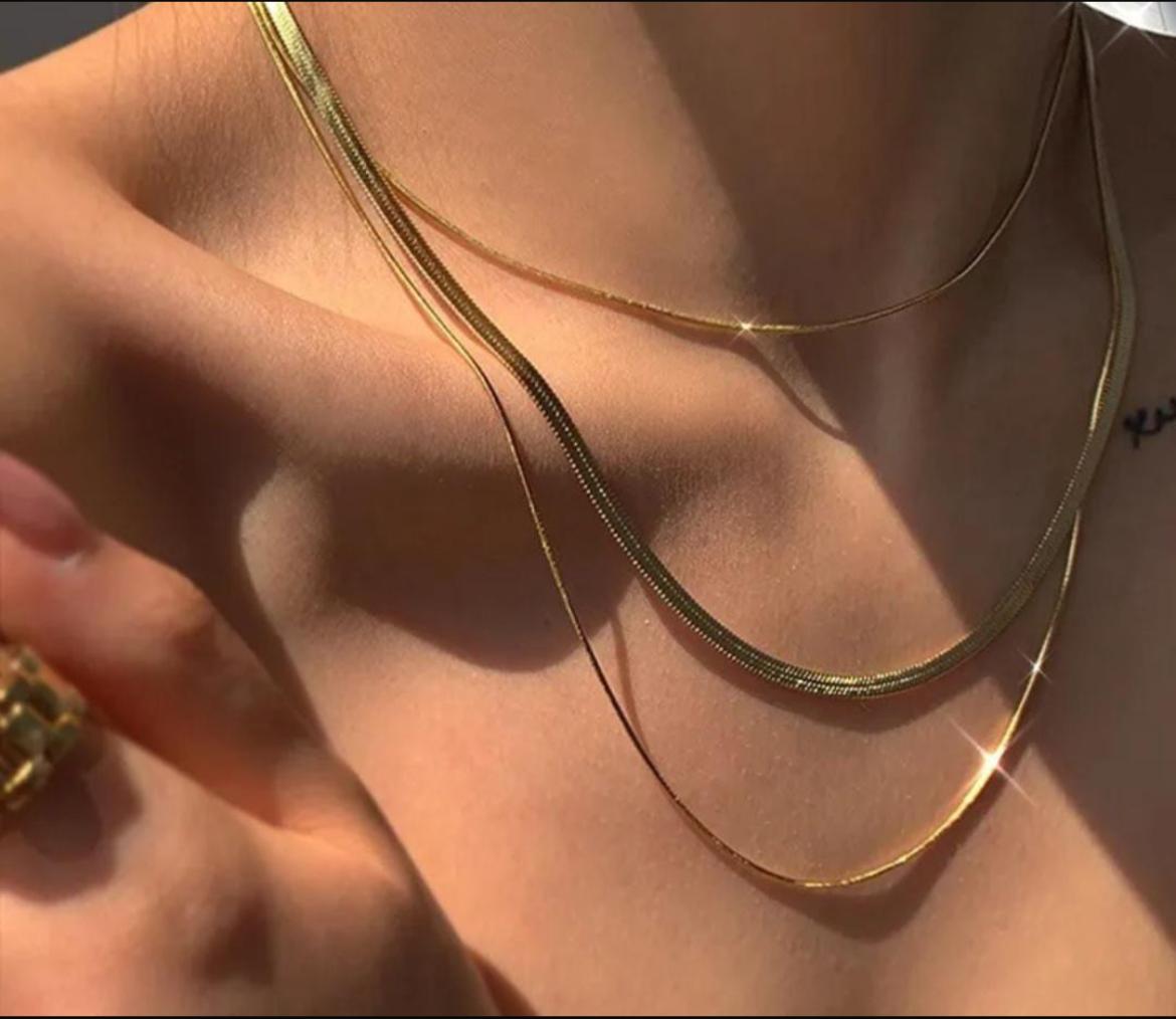 Golden Flow Herringbone Chain